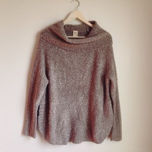 Cowl neck split side sweater